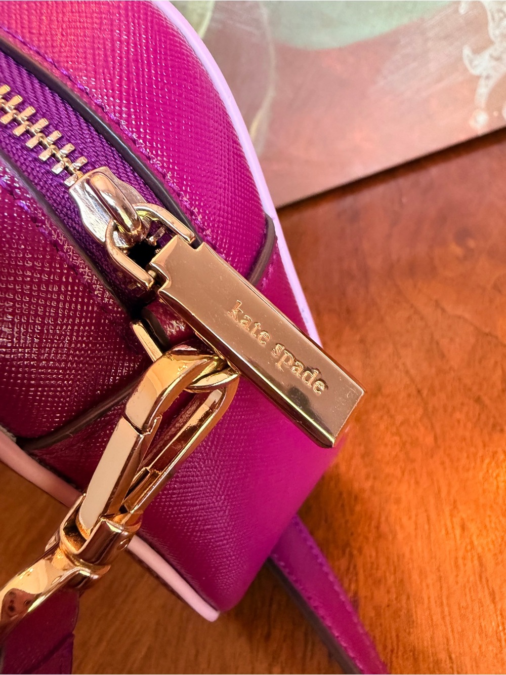 Kate Spade Oh Snap Mini Camera Bag β Dark Raspberry Multi Crossbody (VGUC) - Picture 8 of 17